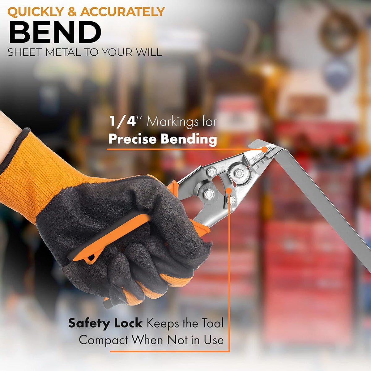 3 Inch Sheet Metal Hand Seamer with 1/4 Depth Markings V62096