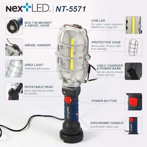 Rechargeable Magnetic LED Work Light U6515