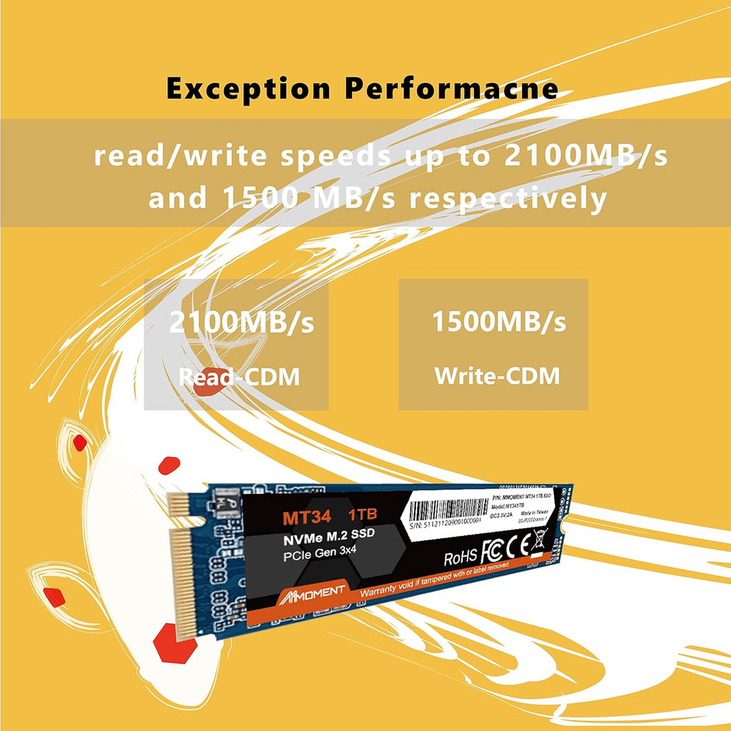 1TB NVMe M.2 2280 PCIe Gen 3x4 Internal Solid State Drive R315258