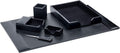 Bonded Leather Desk Set, 5pcs, Black X431