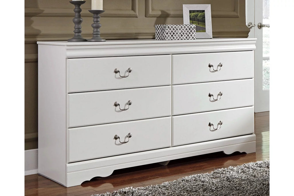 White 6 Drawer Double Dresser Z3527