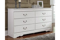 White 6 Drawer Double Dresser Z3527