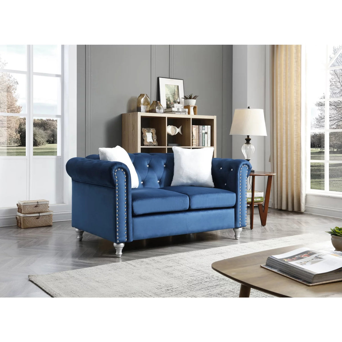 Navy Blue Loveseat P4809