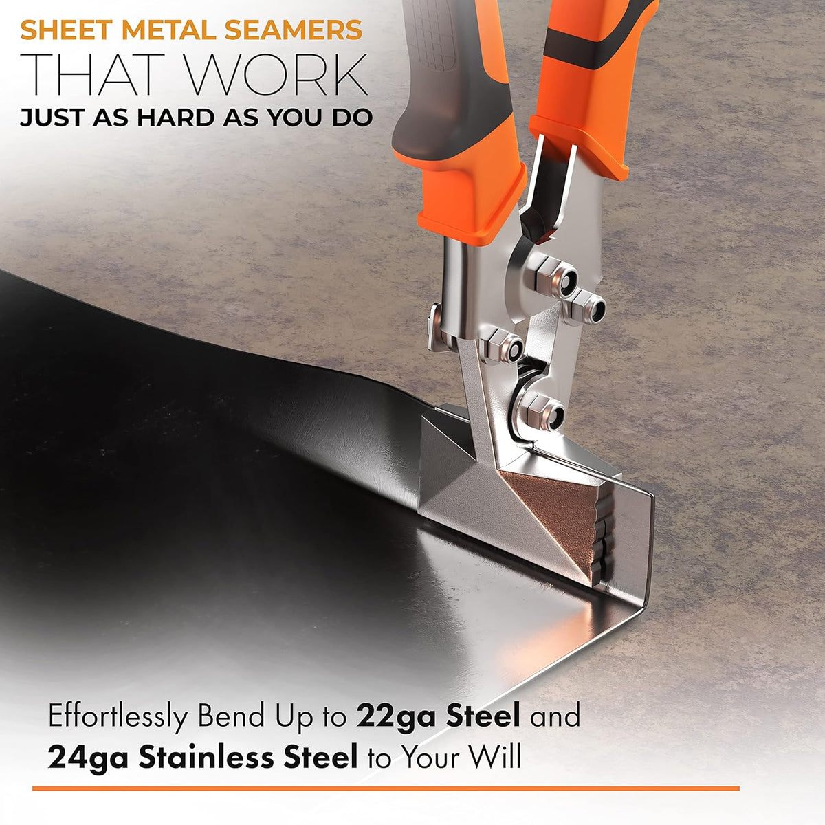 3 Inch Sheet Metal Hand Seamer with 1/4 Depth Markings V62096