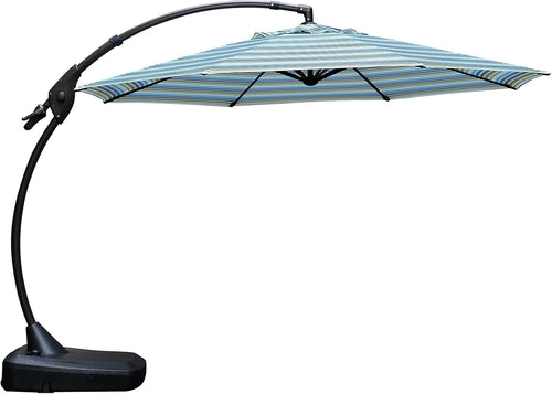 11 FT Curvy Aluminum Offset Umbrella with Base Z69424