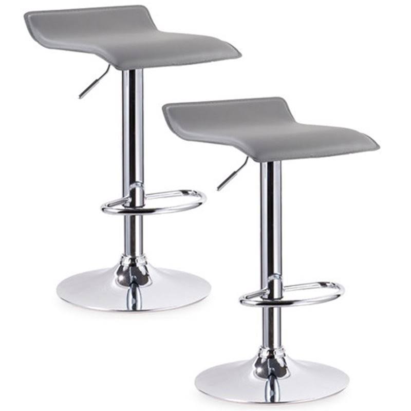 Faux Leather Adjustable Bar Stool Set of 2 D749
