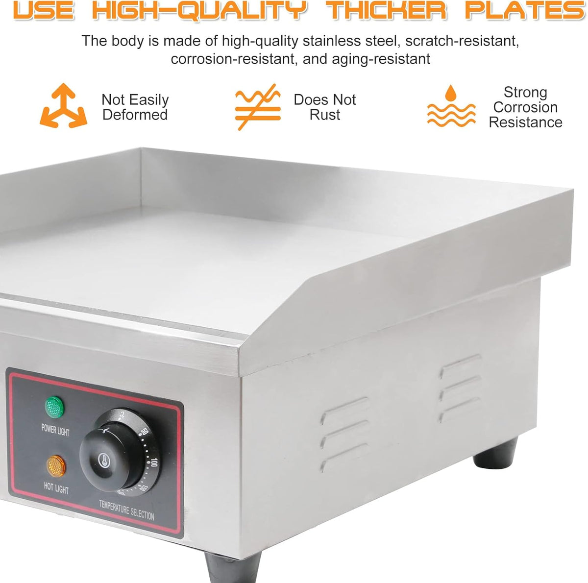 22 Inch Stainless Electric Countertop Griddle B6233
