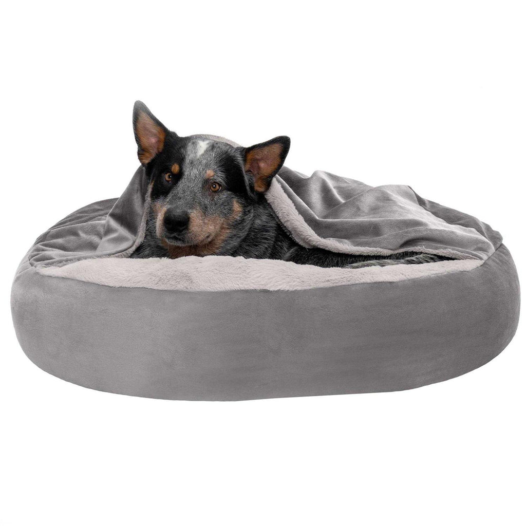 Faux Fur Hooded Donut Bed K386