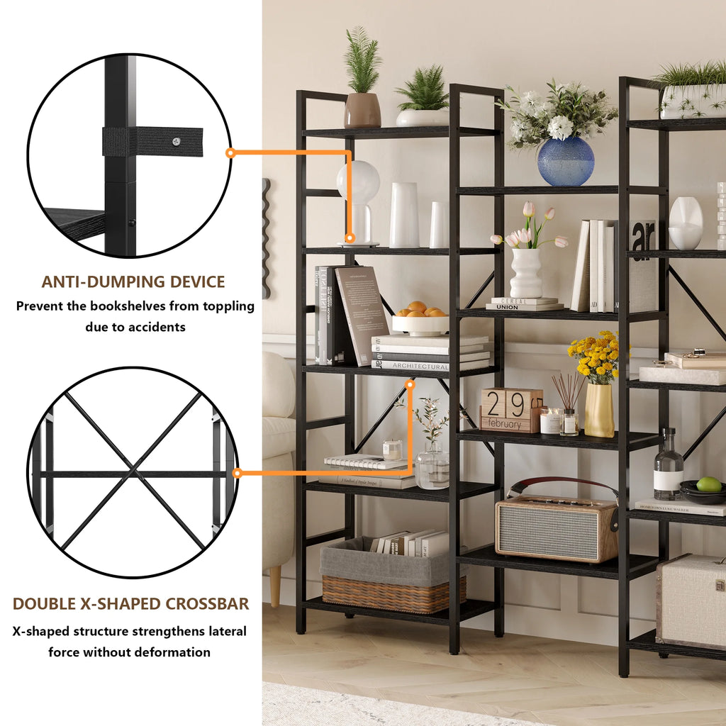 5 Tiers Wood and Metal Bookcase Z8629