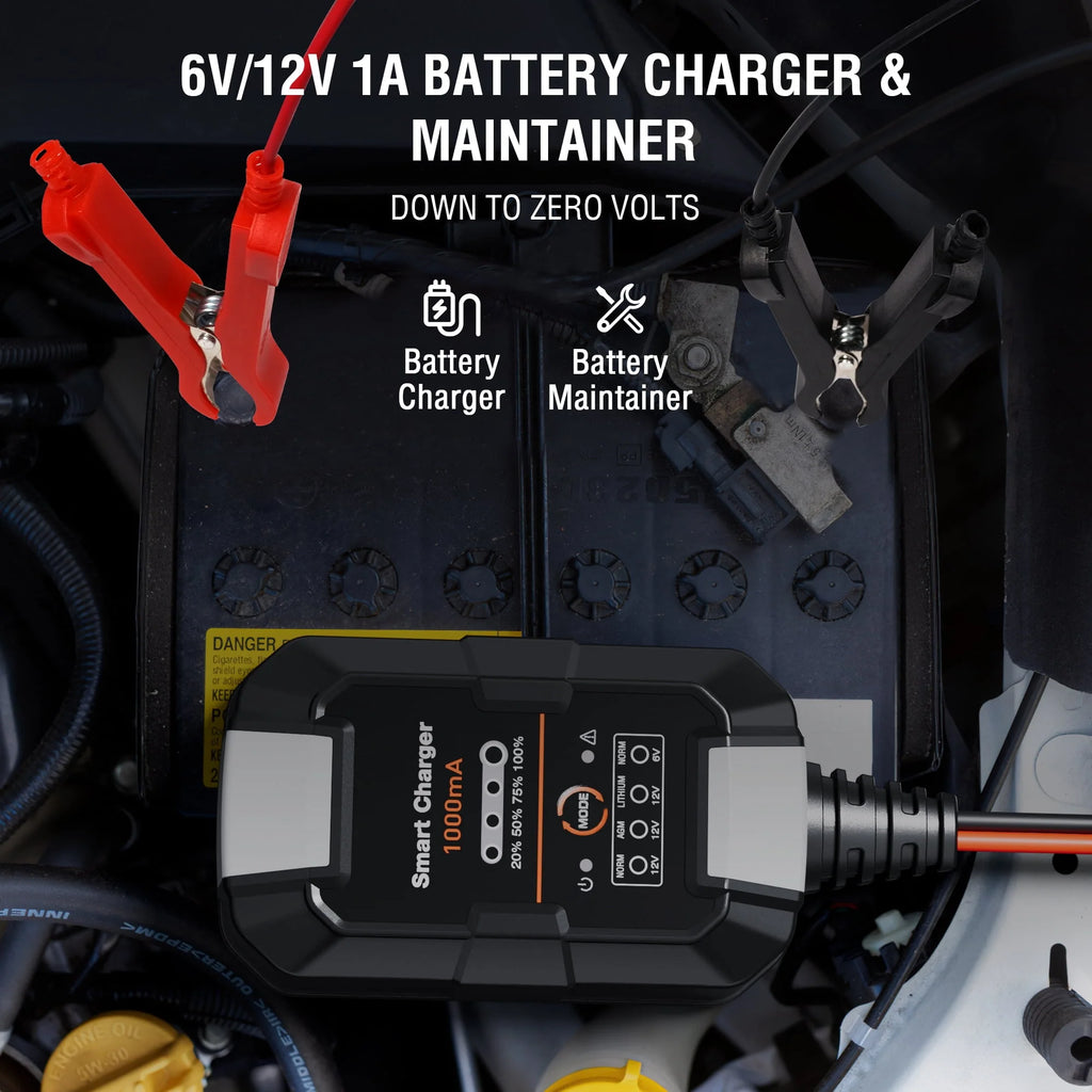 6V/12V 1A Trickle Charger Battery Maintainer E3461