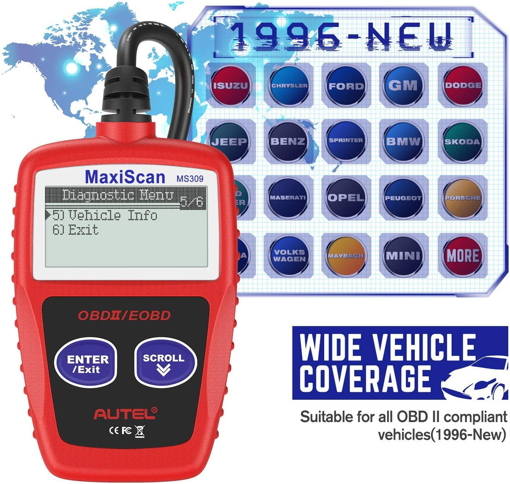 OBD2 Scanner Universal Car Engine Fault Code Reader P309295