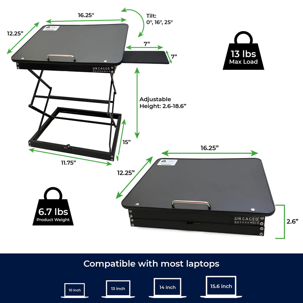 Adjustable Standing Desk Converter with Mouse Pad I2356