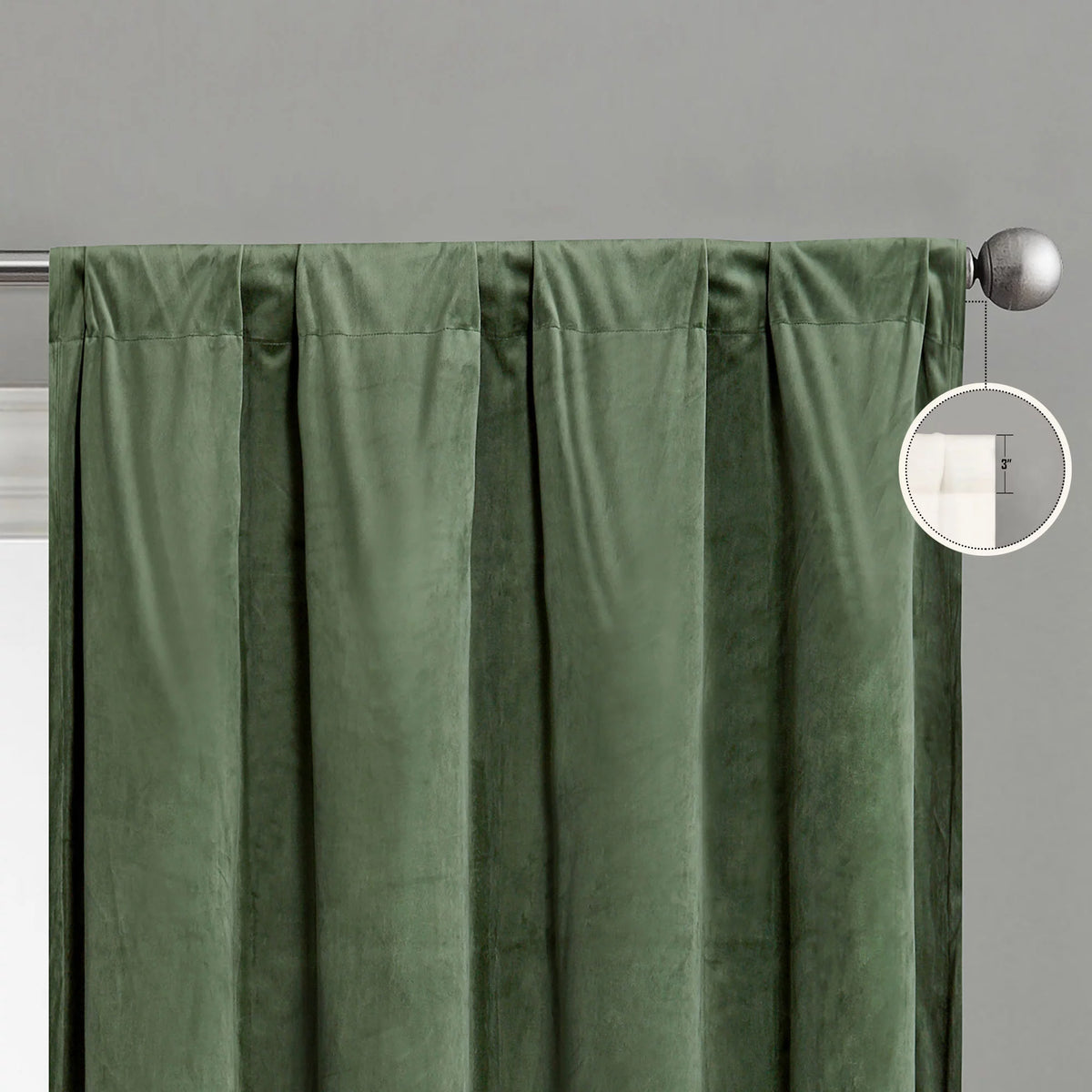 Evergreen Velvet Room Darkening Curtain Panel Pair with Rod Pocket E470