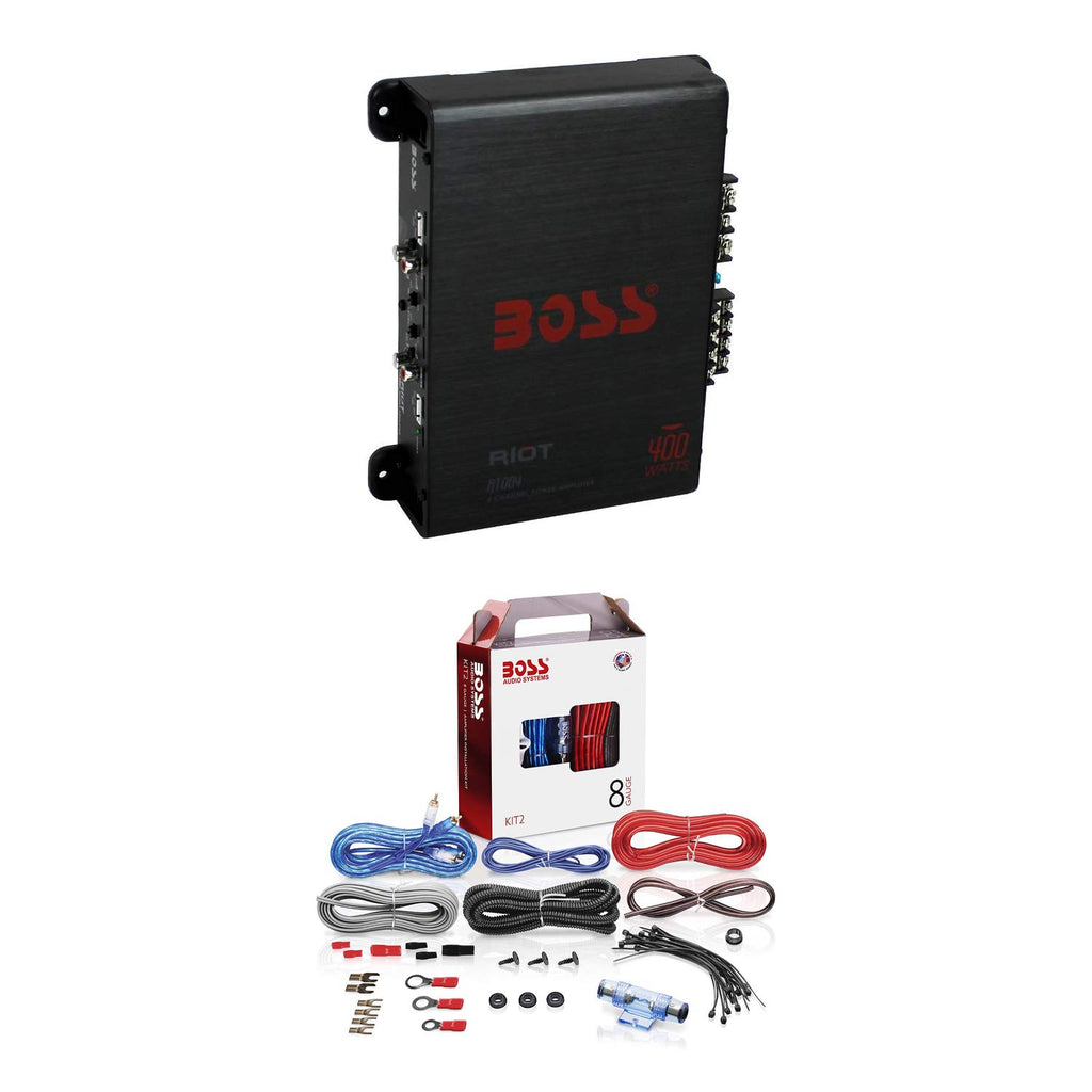 400 Watt 4-Channel Car Audio Amplifier and 8 Gauge Wiring Kit G95065
