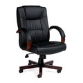 Executive Office Chair with Wood Arms and Base R66307