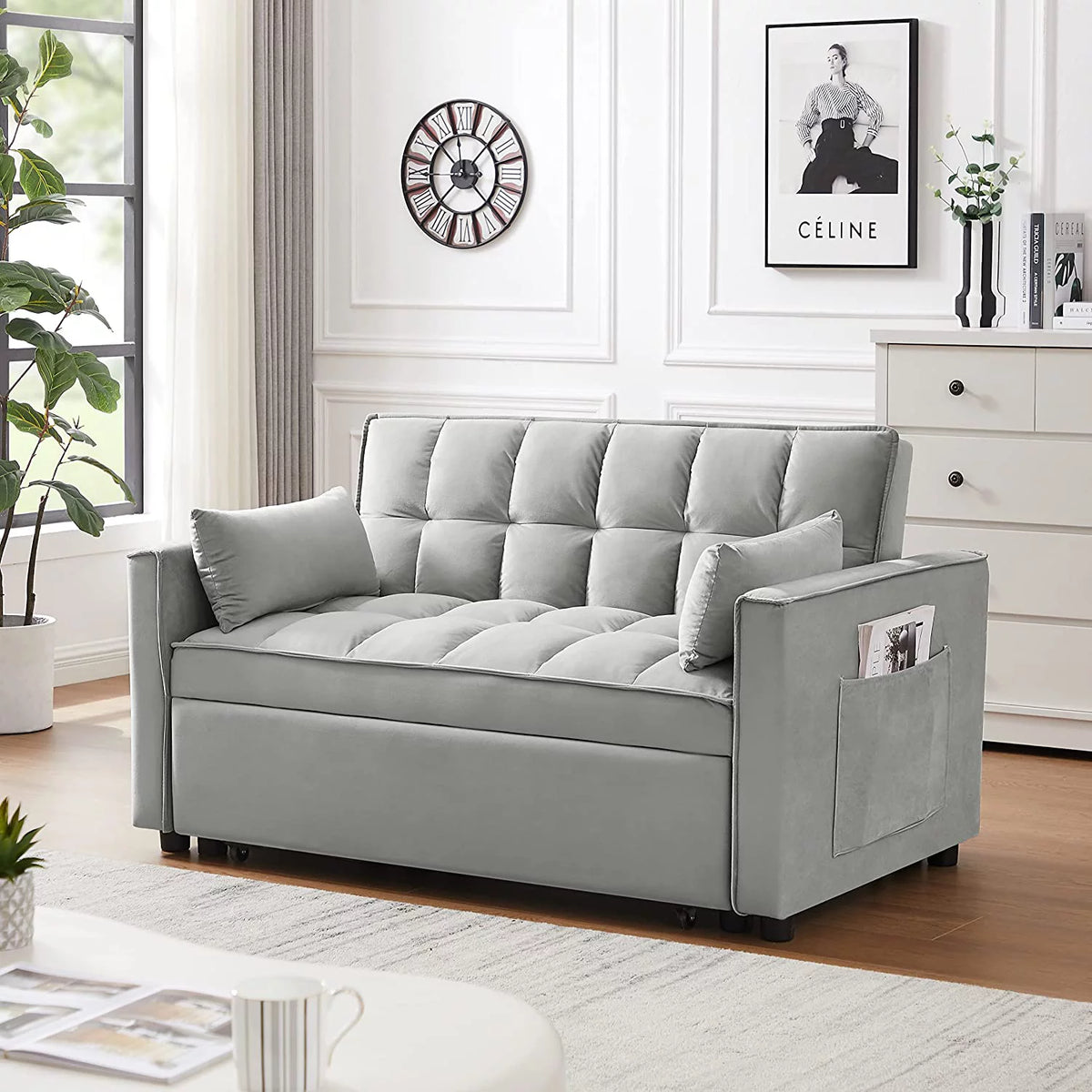 Velvet Loveseat Sofa Couch With Toss Pillows M16570