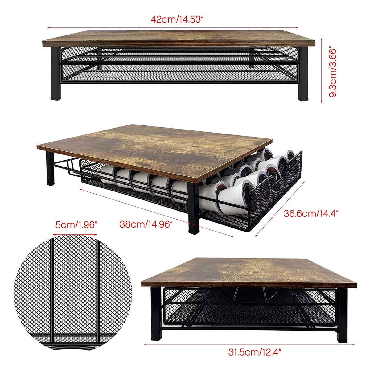 Brown Coffee Pod Drawer Holder for K-cups R71820