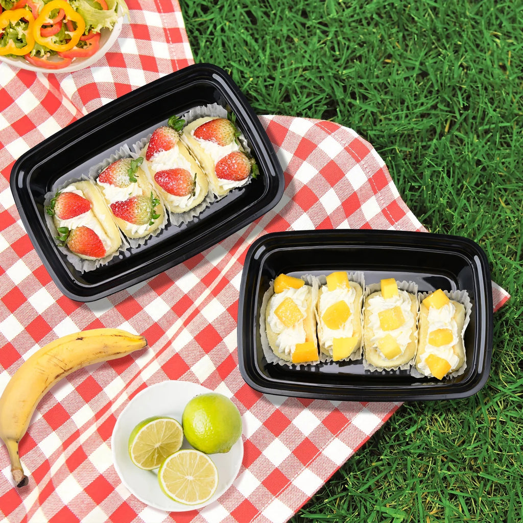 50 Pack 32 oz Plastic Meal Prep Containers with Lids T9287