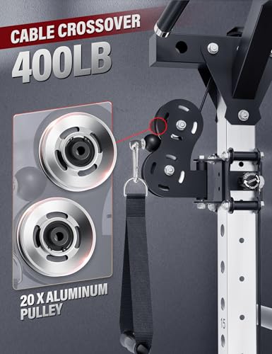 All-in-One Home Gym Squat Rack with Aluminum Pulley Set F703469