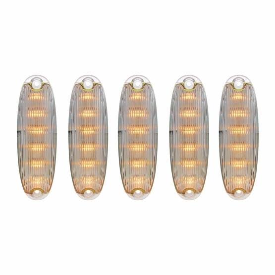 6 LED Cab Lights Amber Clear Lens Q6629