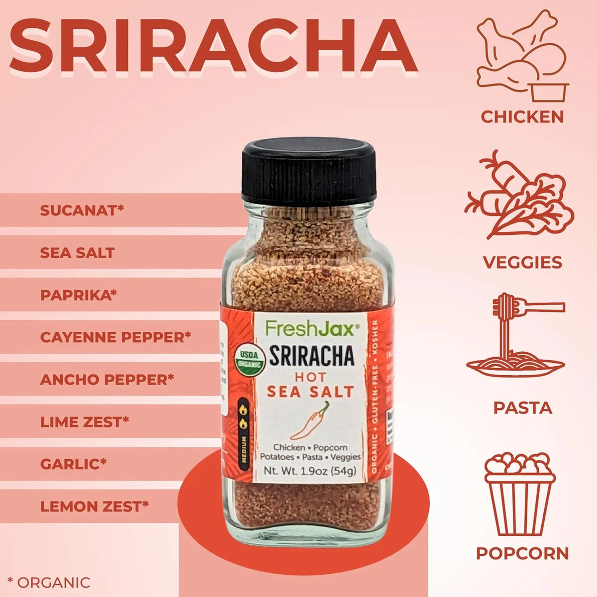 Pack of 5 Organic Hot & Spicy Seasoning Set X9206