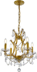 4-Light Gold Crystal Chandelier Y6243