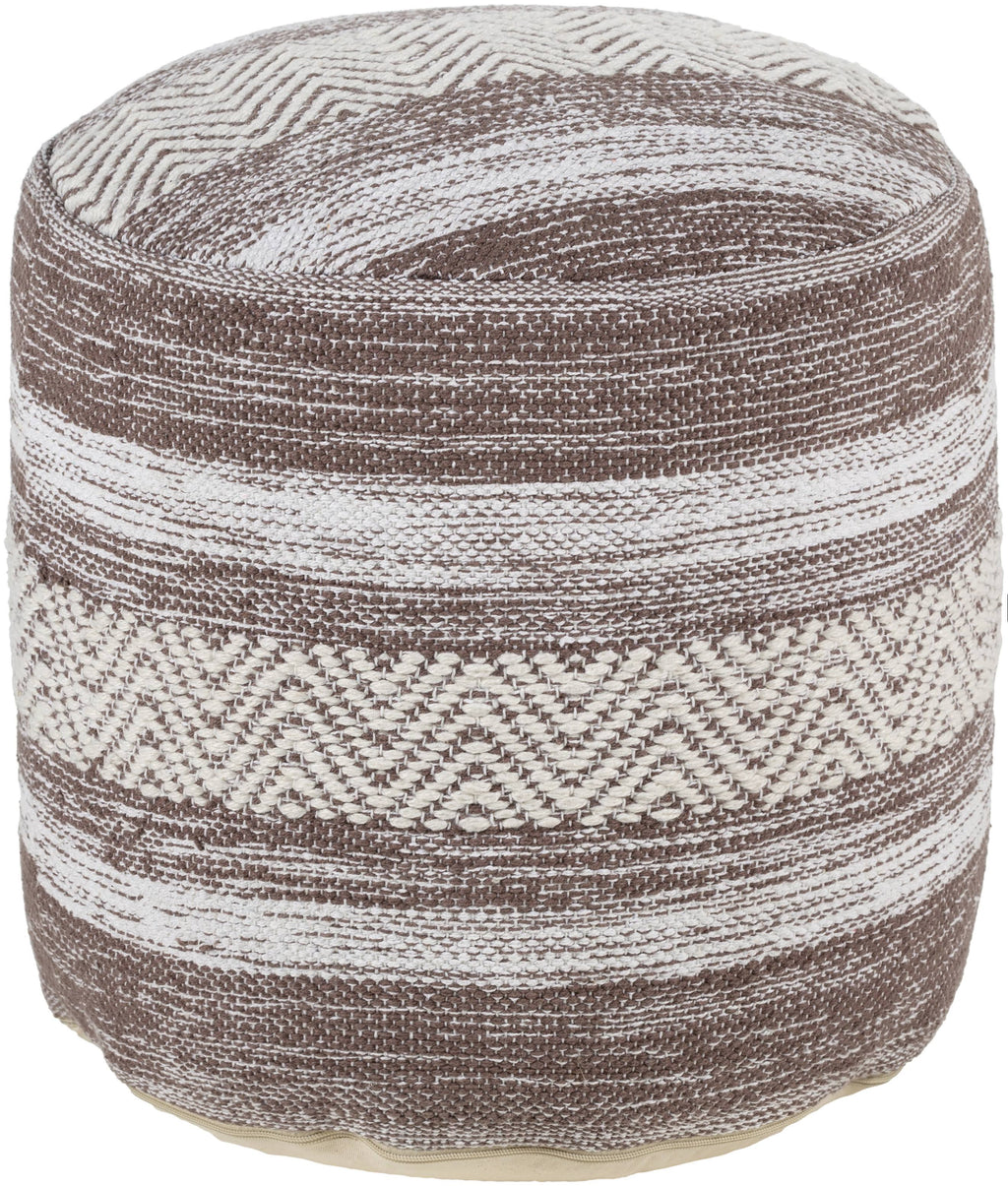 Beige Cotton Pouf A492
