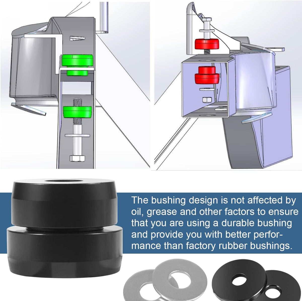 CNC Aluminum Body Mount Bushings Tool Subframe Bushing Kit 32PCS H538516