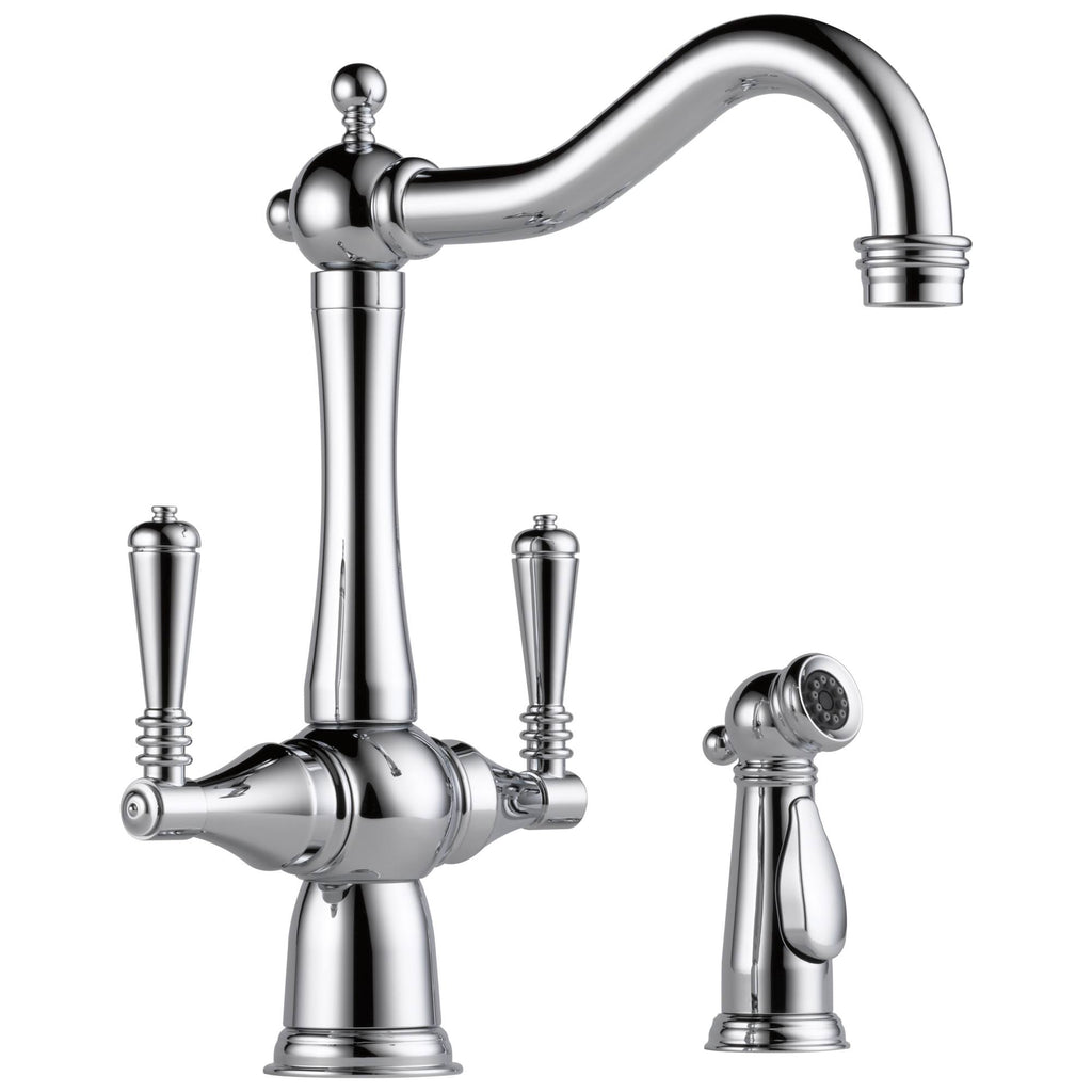 Chrome Two Handle Kitchen Faucet with Spray L340969