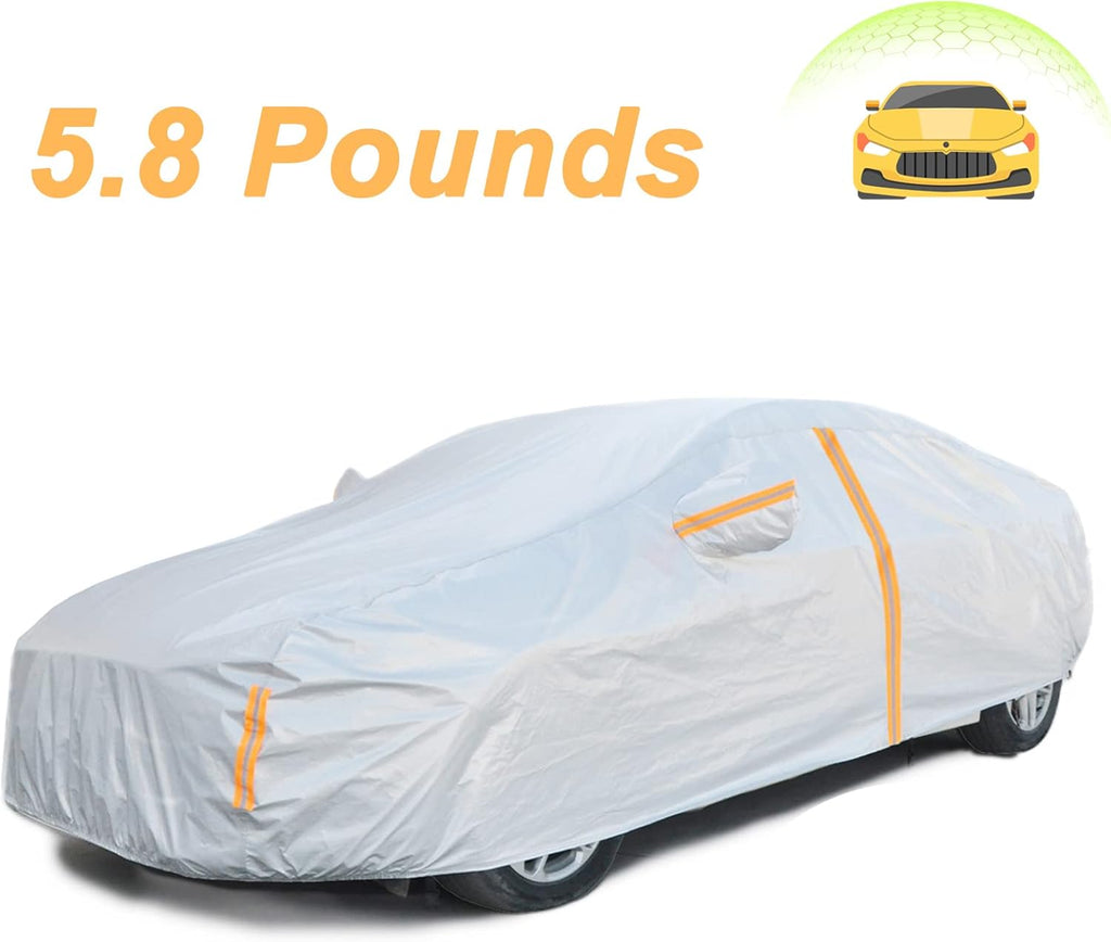 6 Layers Waterproof Cotton Car Cover with Zipper O64080