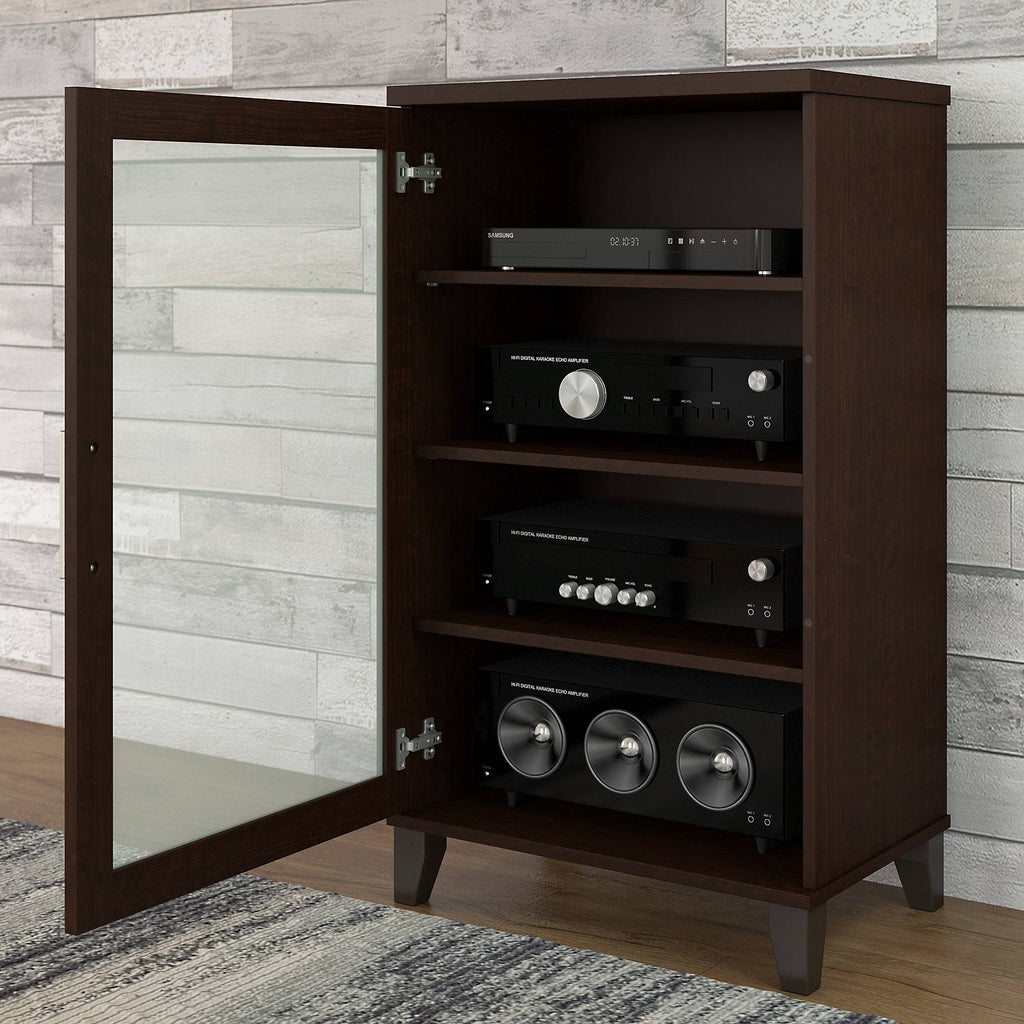 Ash Gray Media Storage Cabinet D92528