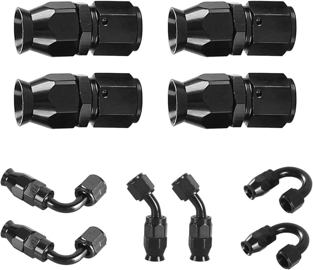 6AN PTFE E85 Braided Fuel Line Fitting Kit 20FT Transmission Oil Cooler Line Stainless Steel Black Pack of 2 M54810