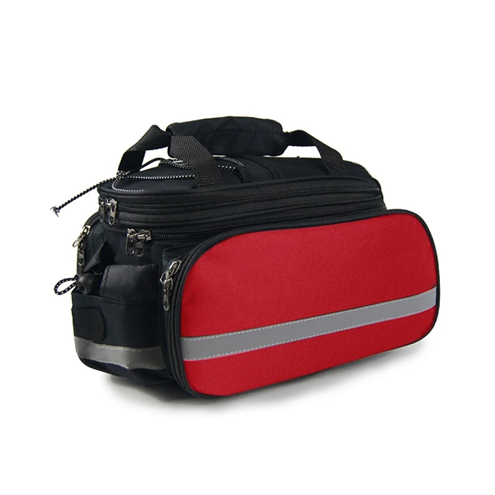 Rear Seat Bag Expandable MTB Bike Rack Bag with Rain Cover J4696