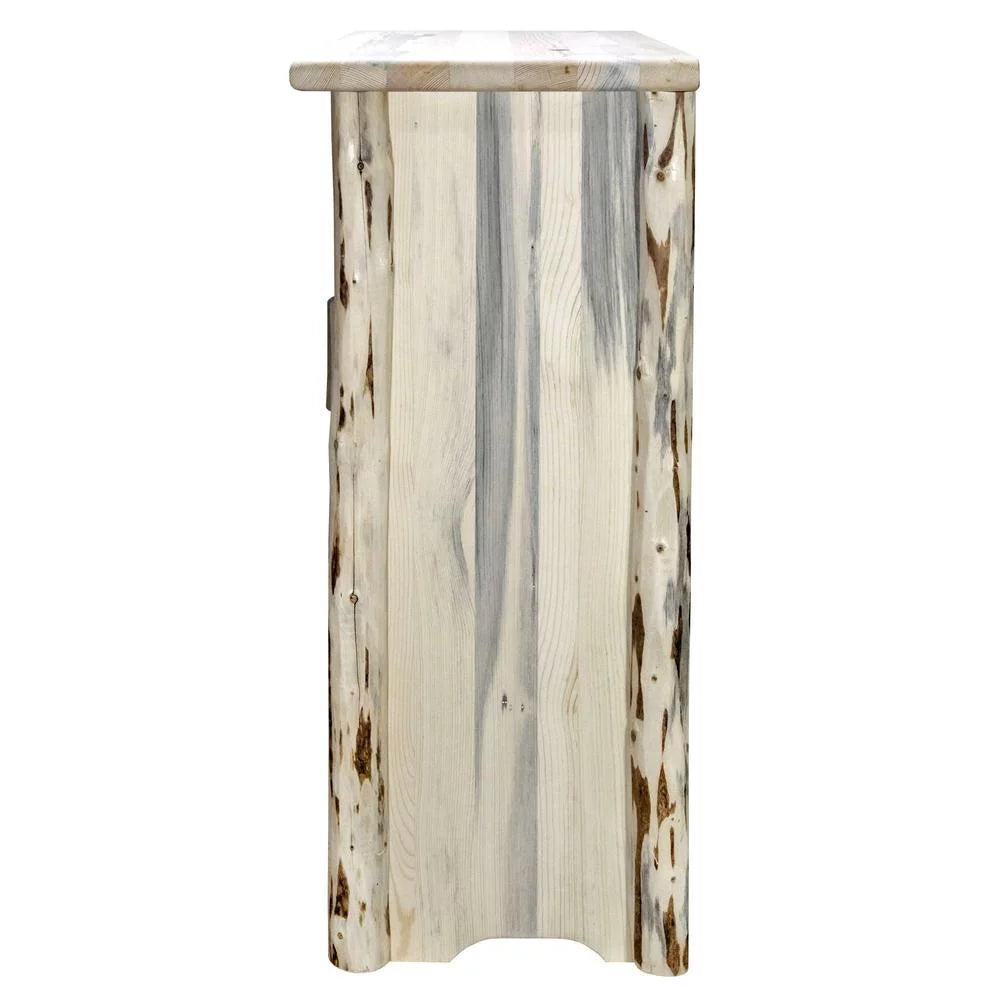 Wood Accent Cabinet with Engraved Moose in Natural I3934