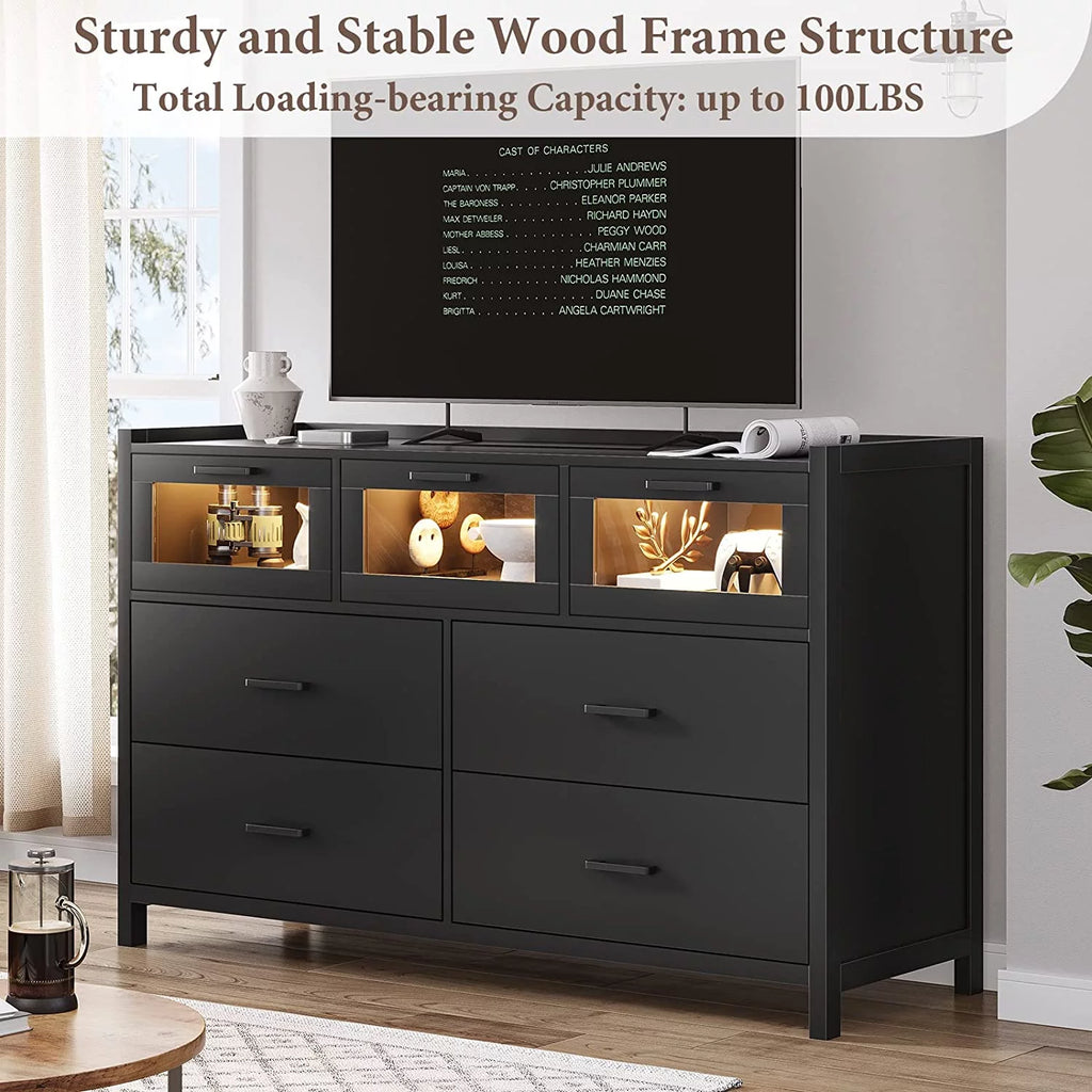 White 7 Drawer Wooden Dresser N4755