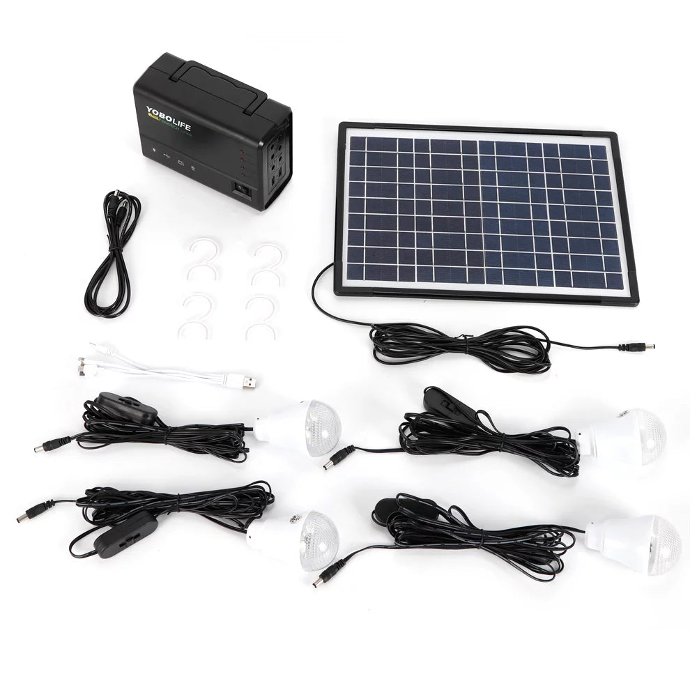 Portable Solar Panel Power Generator Kit with 4 LED I626202