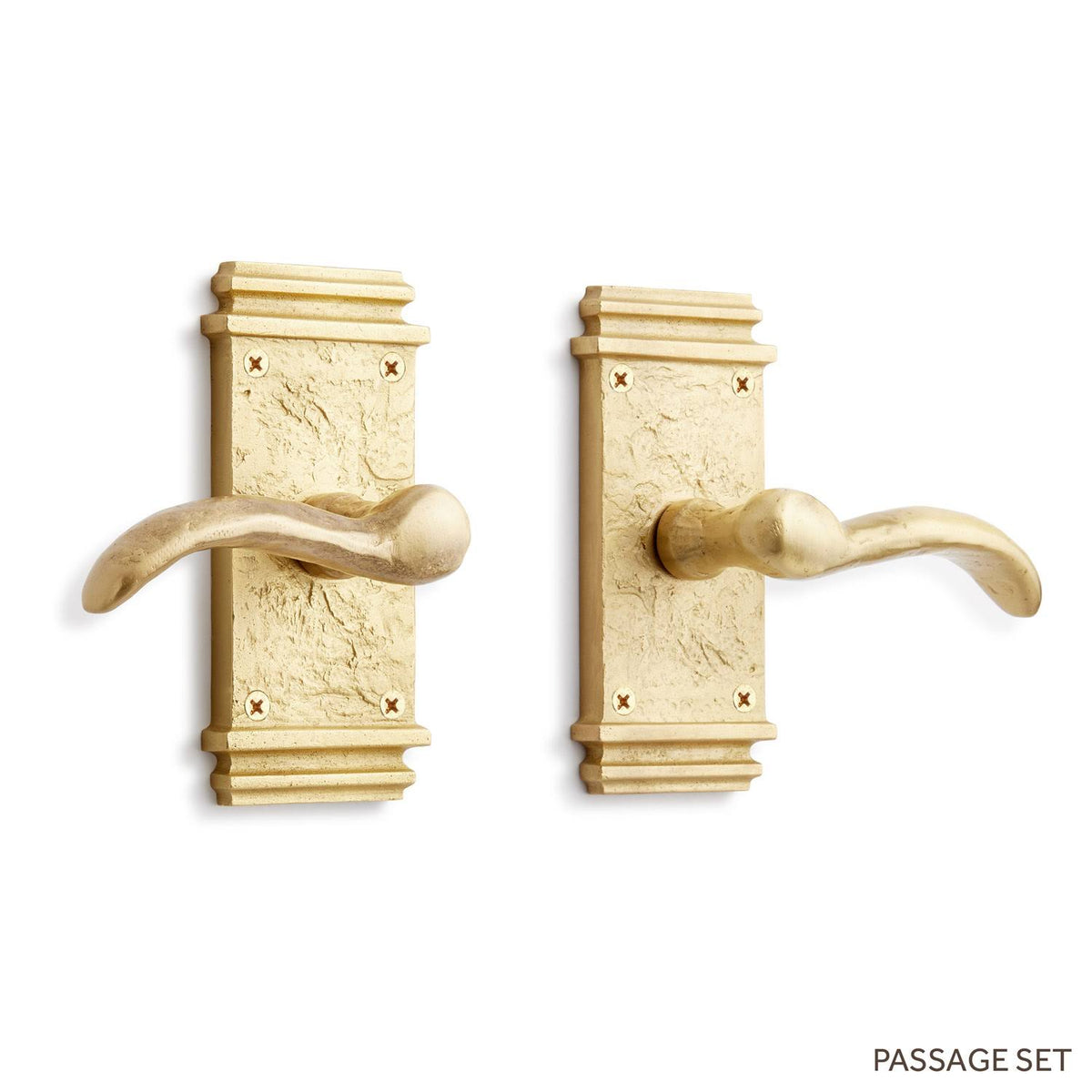 Antique Brass Solid Brass Passage Door Lever Set B384771