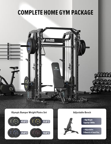All-in-One Home Gym Squat Rack with Aluminum Pulley Set F703469