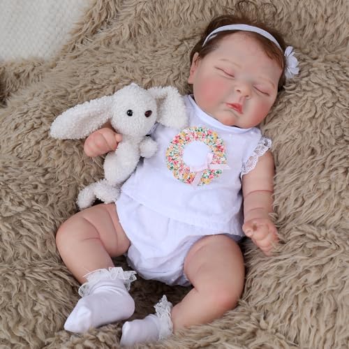 18 inch Sleeping Newborn Baby Girl Doll with Weighted Cloth Body R712694