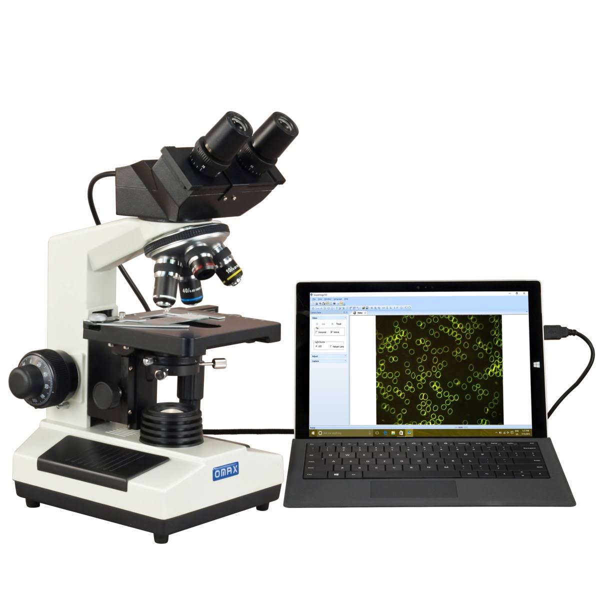 40X-2000X Digital Darkfield Binocular Compound Microscope with 3.0MP USB Camera C288