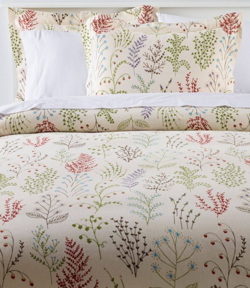 Botanical Floral Tan Queen Size Flannel Comforter Cover U791602