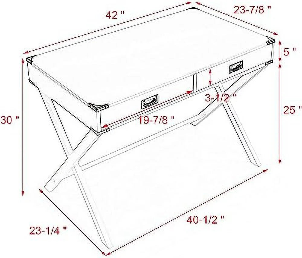 White Computer Desk with Drawers V758602