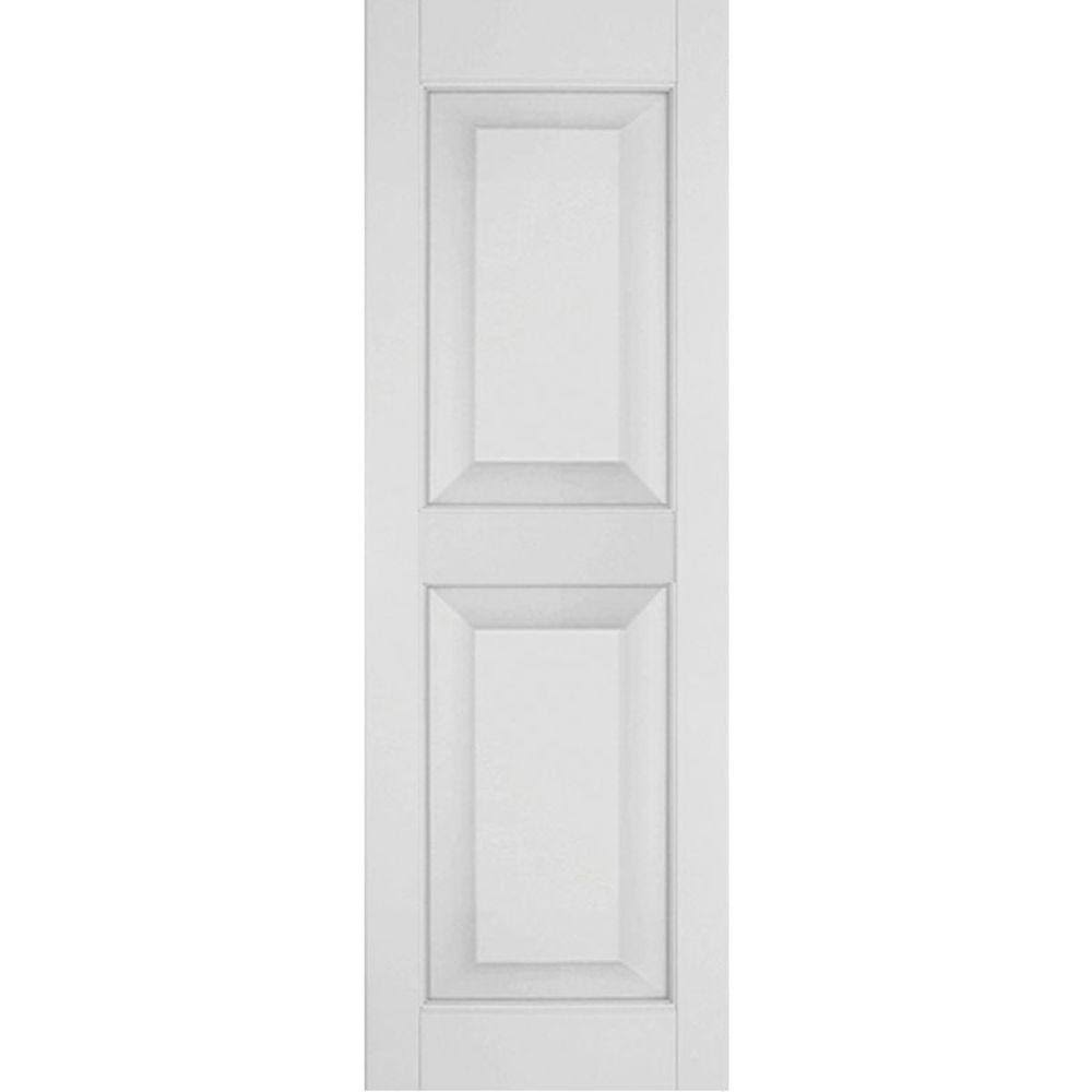 12 in. x 69 in. Primed Raised Panel Shutters Pair W344