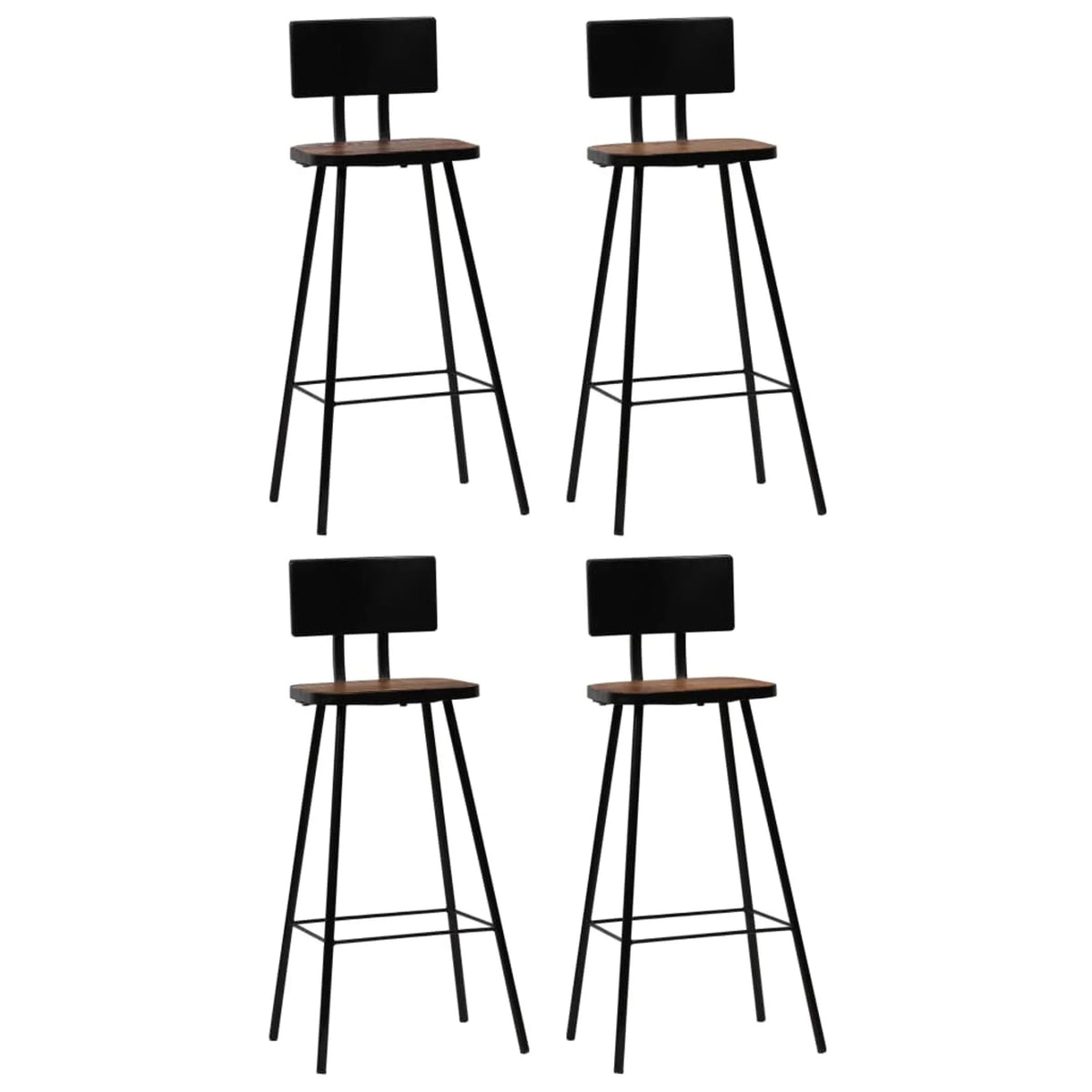 4 pcs Solid Reclaimed Wood Bar Stools R301265