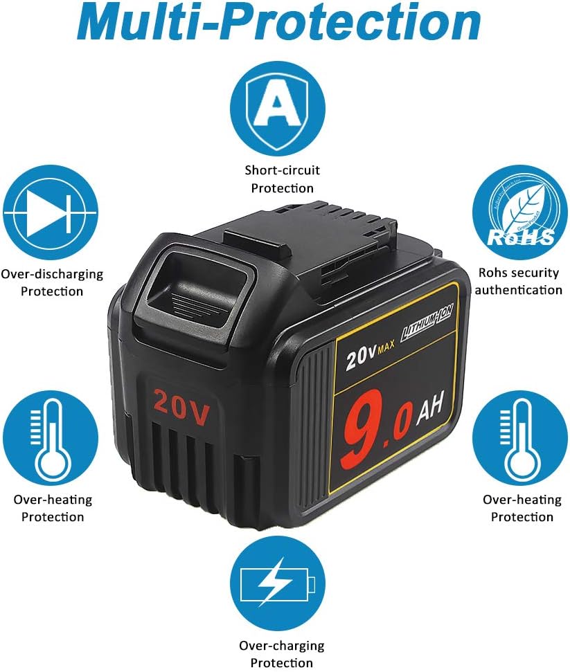 2 Pack 20V 9.0Ah Replacement Battery with Digital Indicator O486