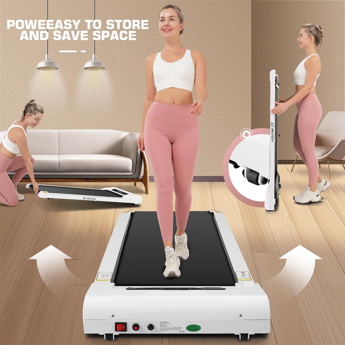 2.5HP Under Desk Treadmill with Remote Control U68670