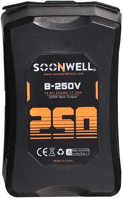 250Wh Lithium-Ion V-Mount Battery with Dual D-Tap & USB Port F5873