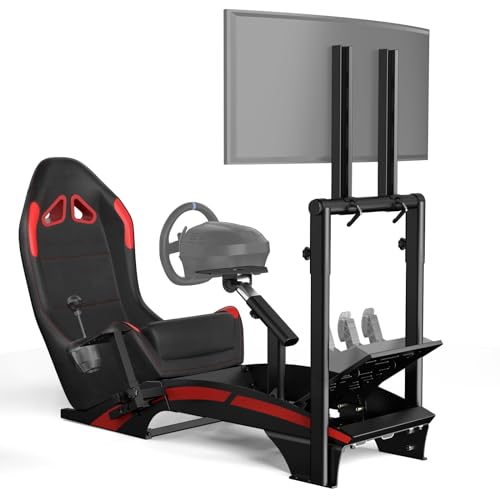 Racing Simulator Cockpit with TV Monitor Stand J204
