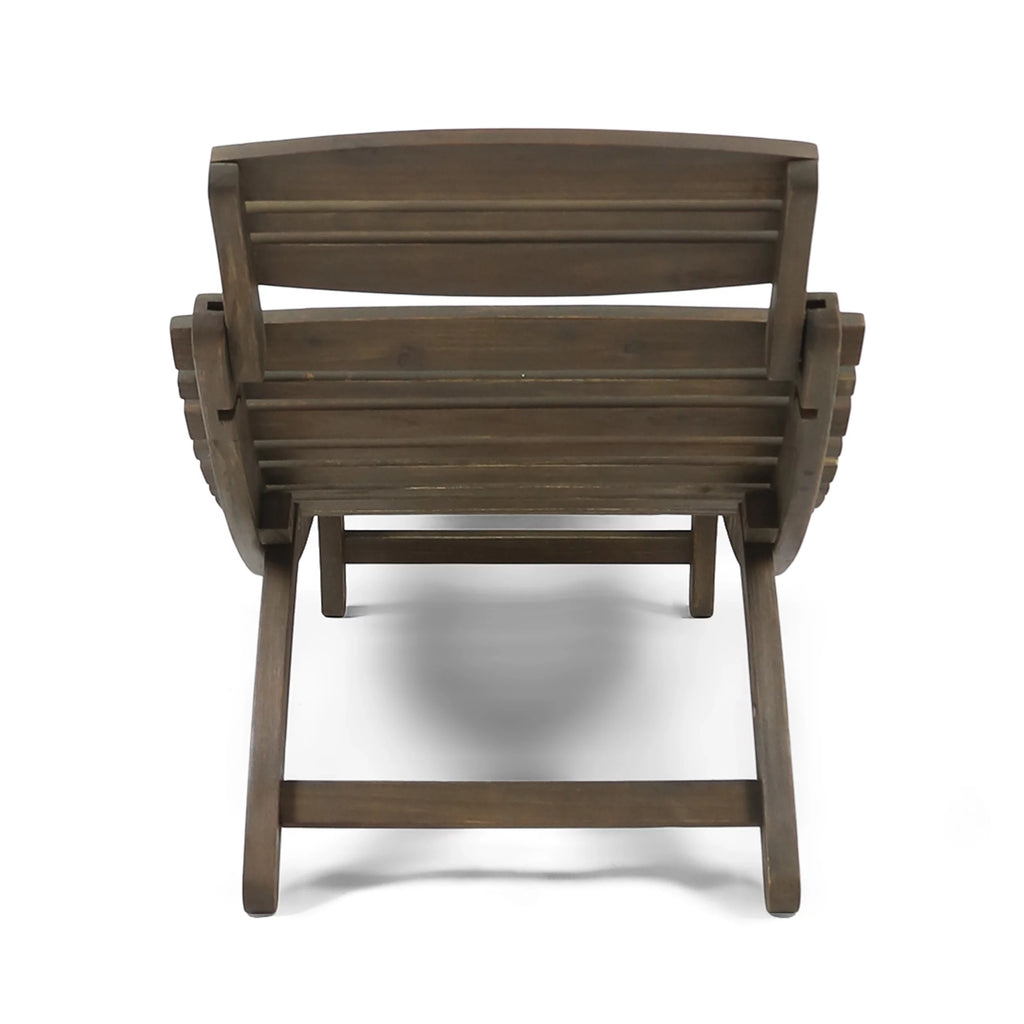 Gray Acacia Wood Outdoor Chaise Lounge Set of 2 N6001