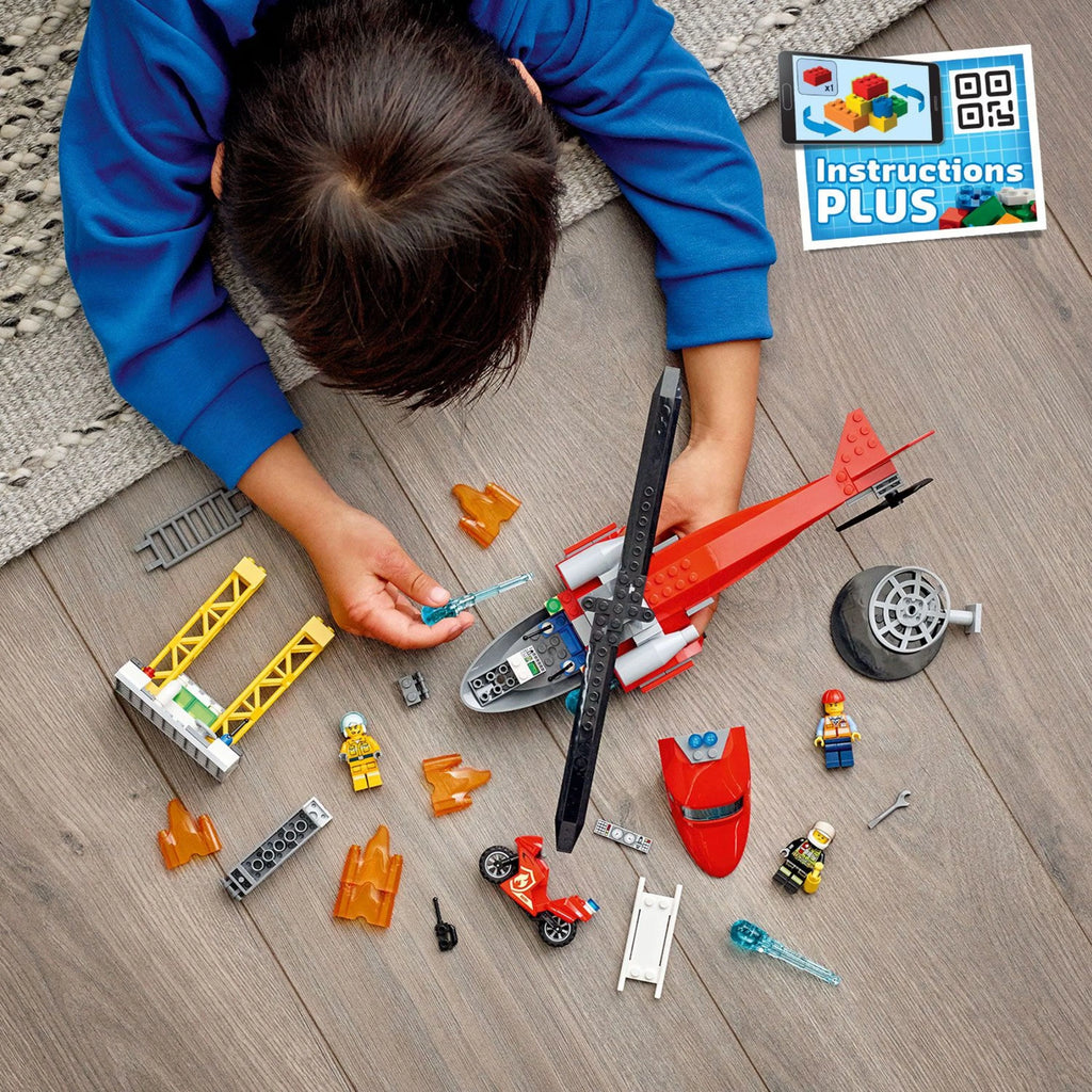 Fire Rescue Helicopter Building Toy and Playset 212 Pieces Y773